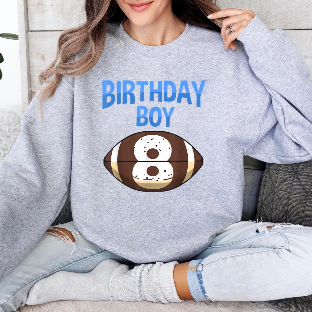 8th Birthday Boy Football Sweatshirt