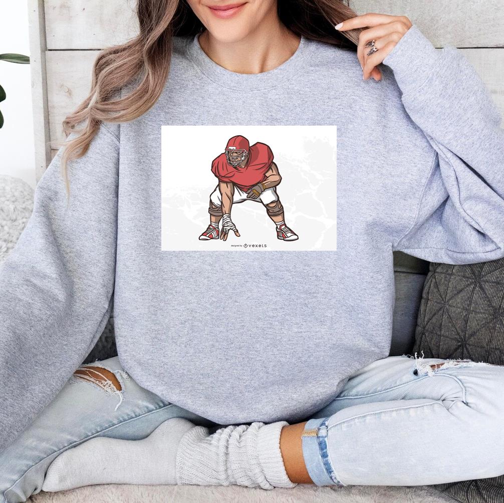 American Football Lineman Illustration Sweatshirt