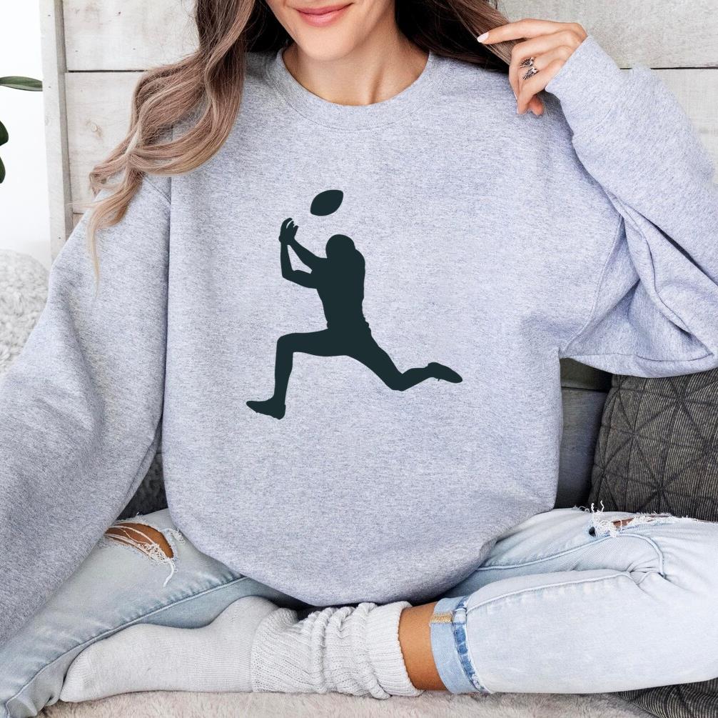 American Football Player Catching Silhouette Sweatshirt