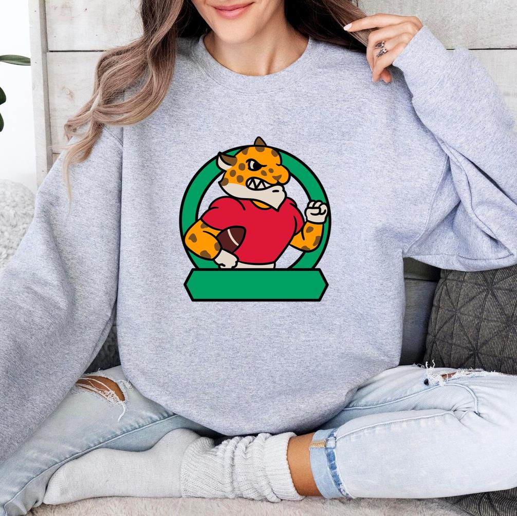 Cartoon Cheetah Holding A Football Sweatshirt