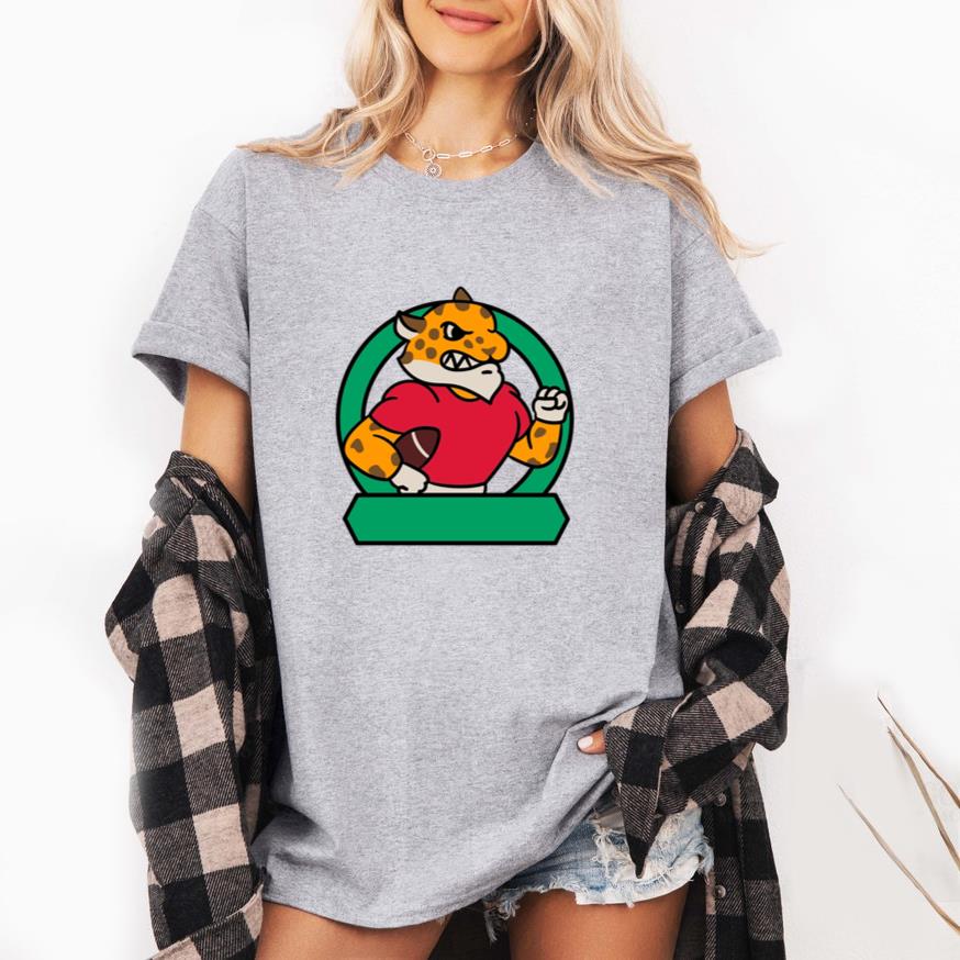 Cartoon Cheetah Holding A Football T-Shirt