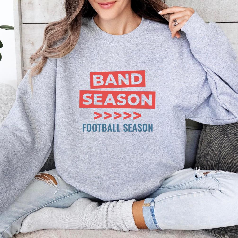 Dynamic Season Transition Graphic For Band And Football Sweatshirt