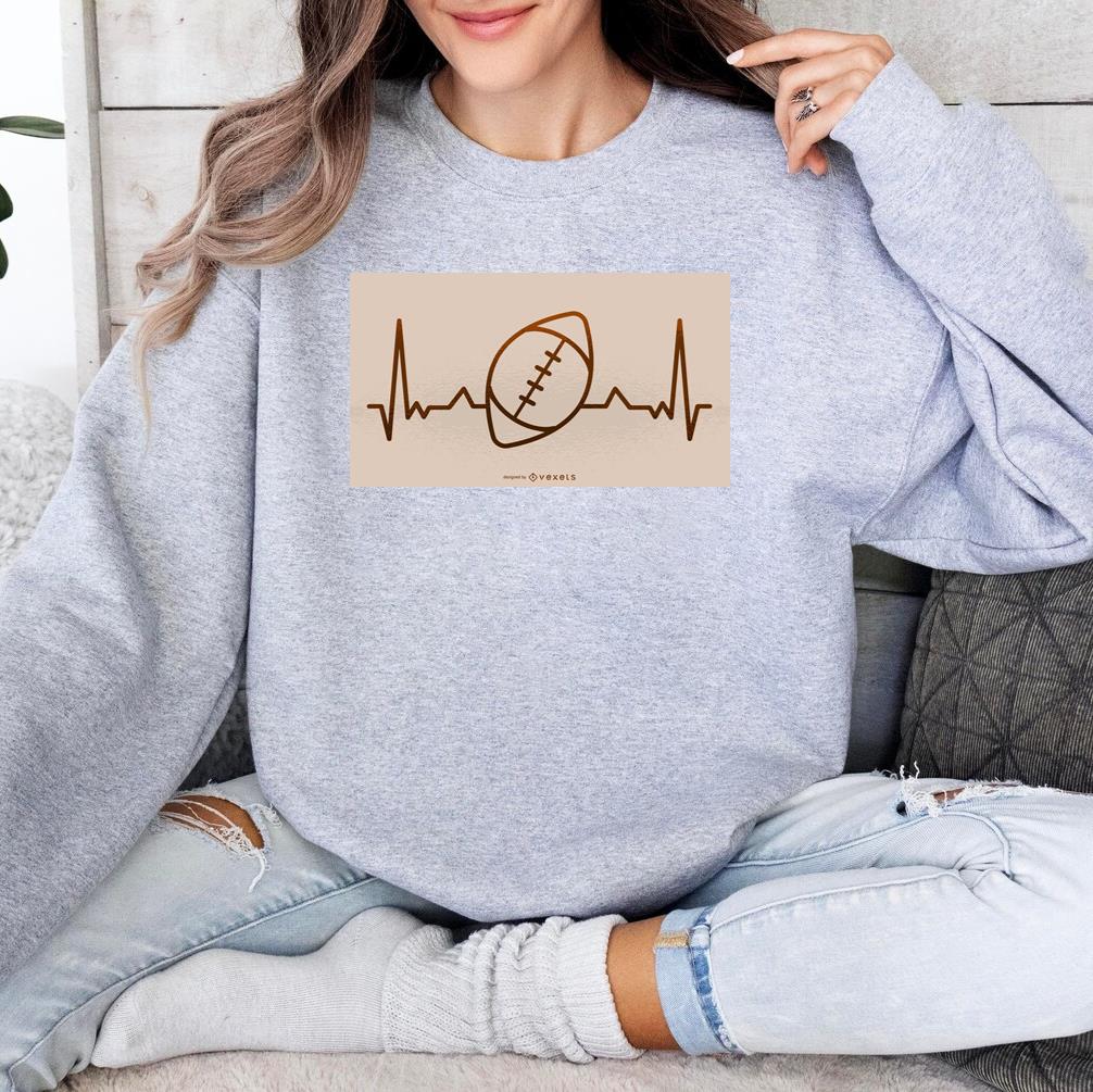 Football Heartbeat Illustration Sweatshirt