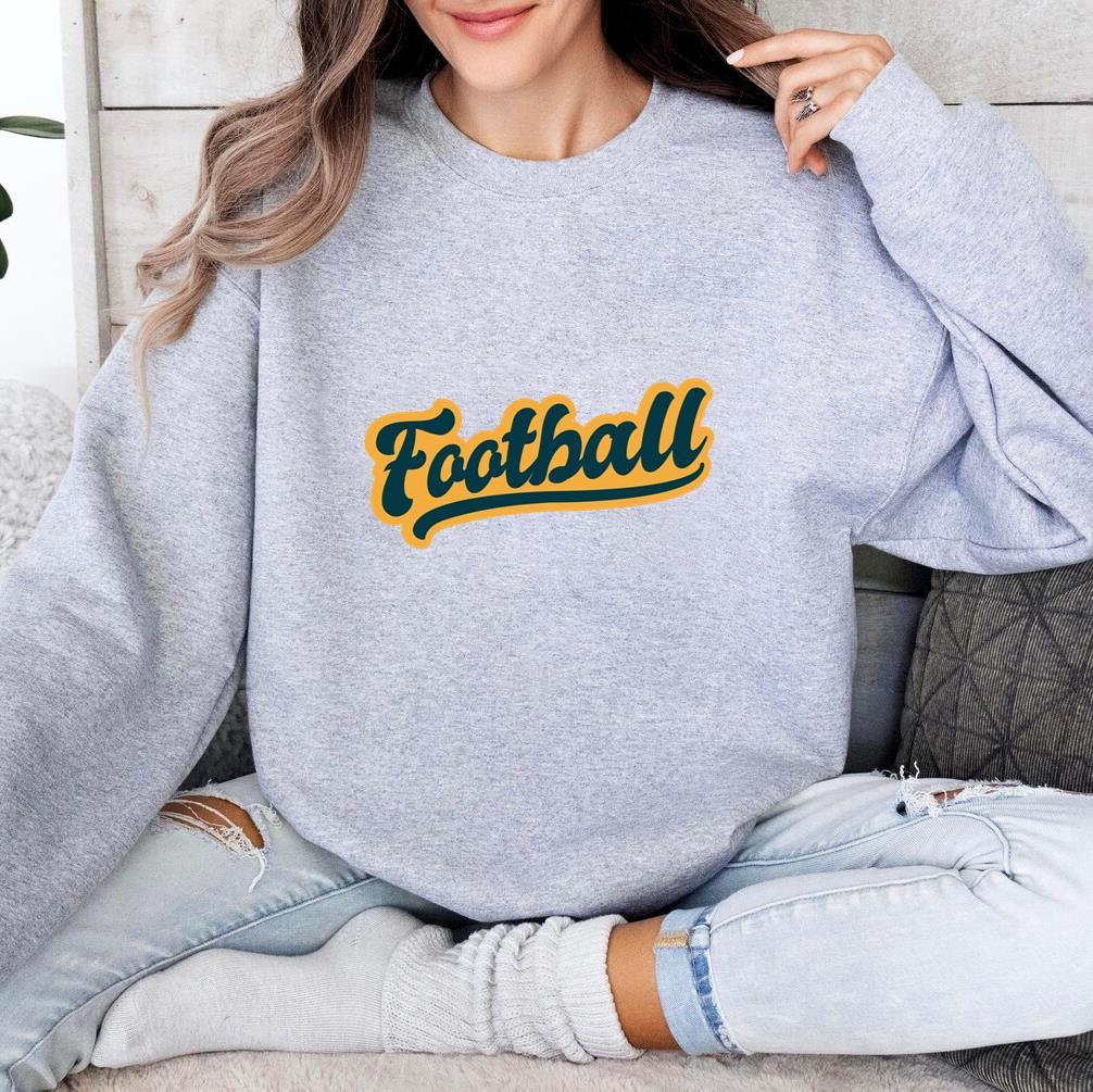 Football Lettering Sticker Sweatshirt