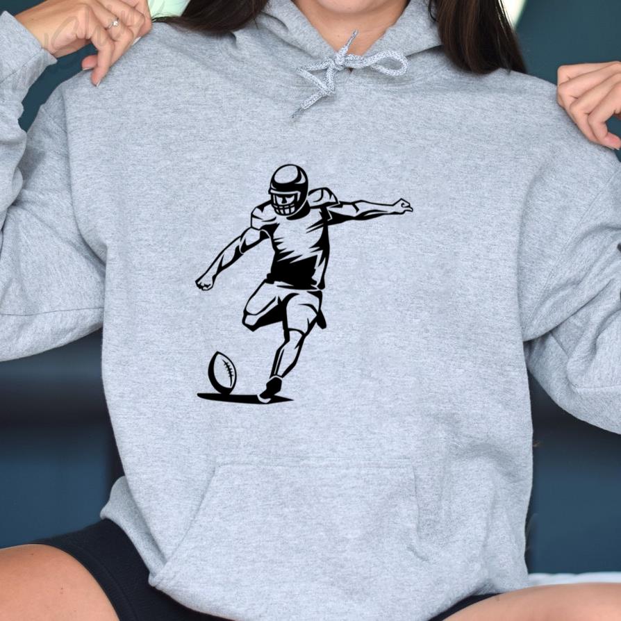 Football Player Ball High Contrast Hoodie