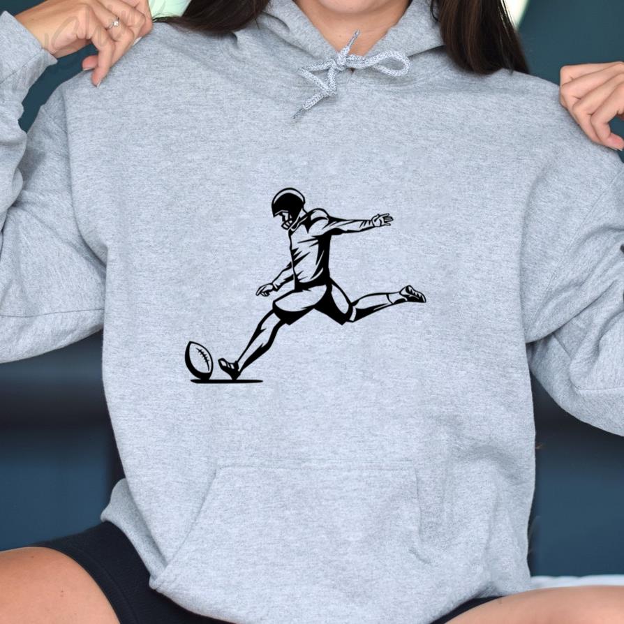 Football Player Kicking High Contrasts Hoodie