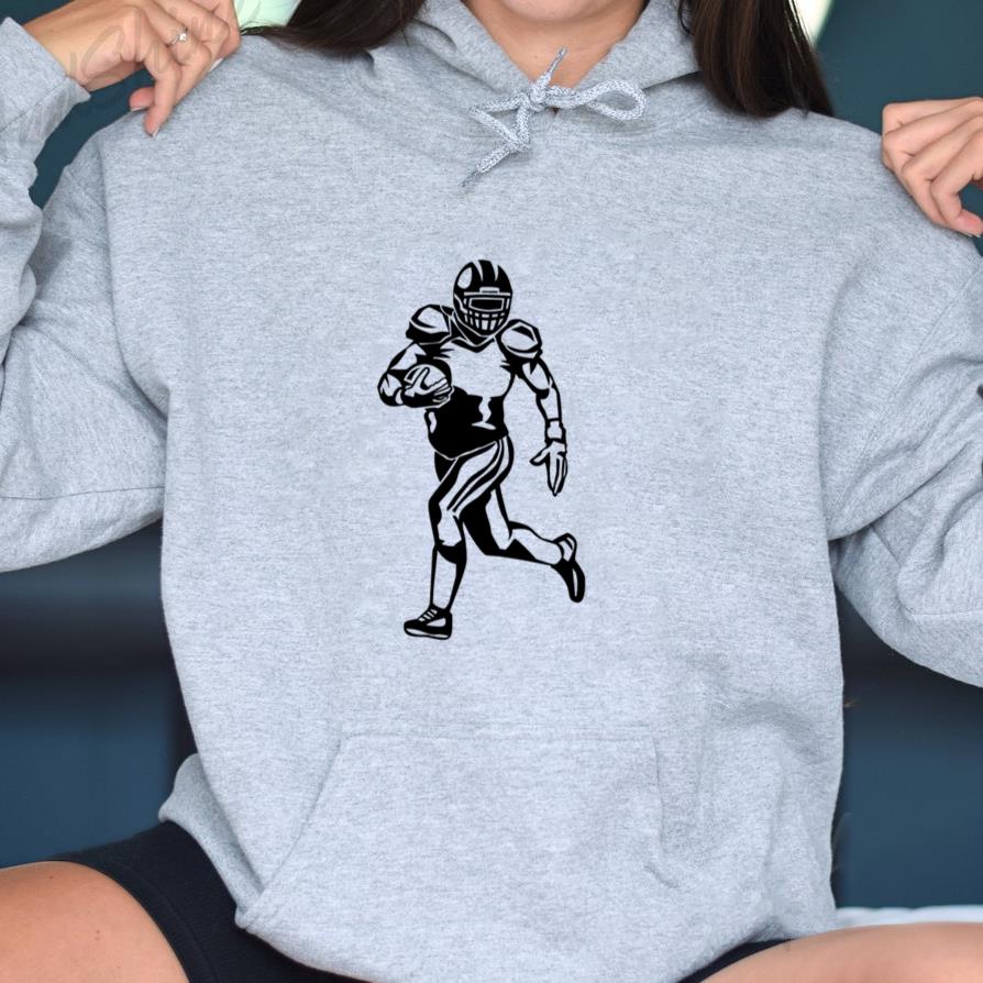 Football Player Run High Contrast Hoodie