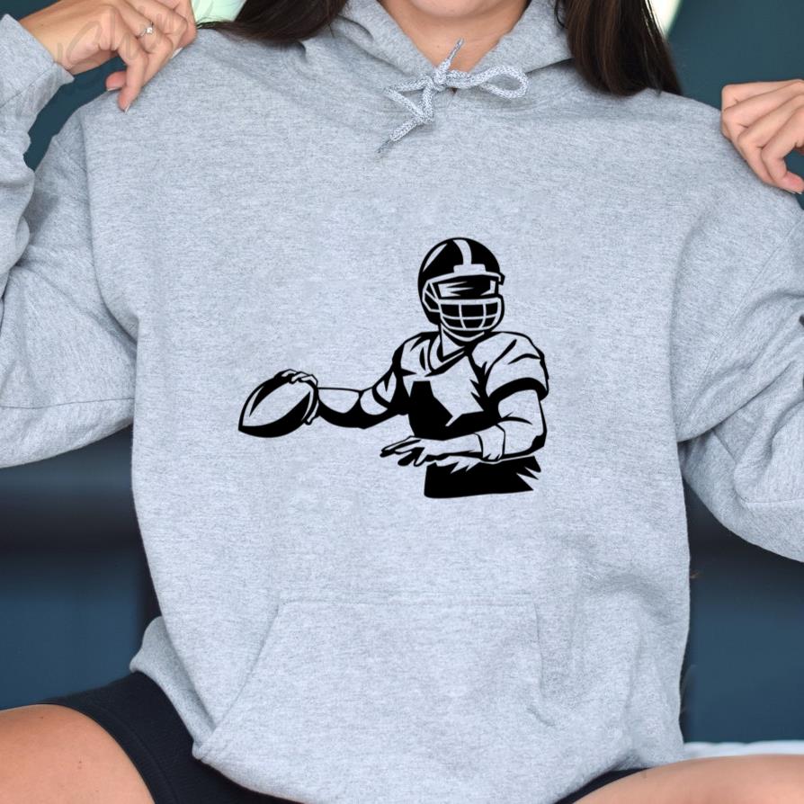 Football Player Throw High Contrast Hoodie