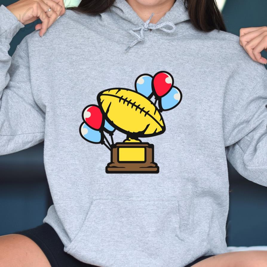 Football Trophy With Balloons And Confetti Hoodie