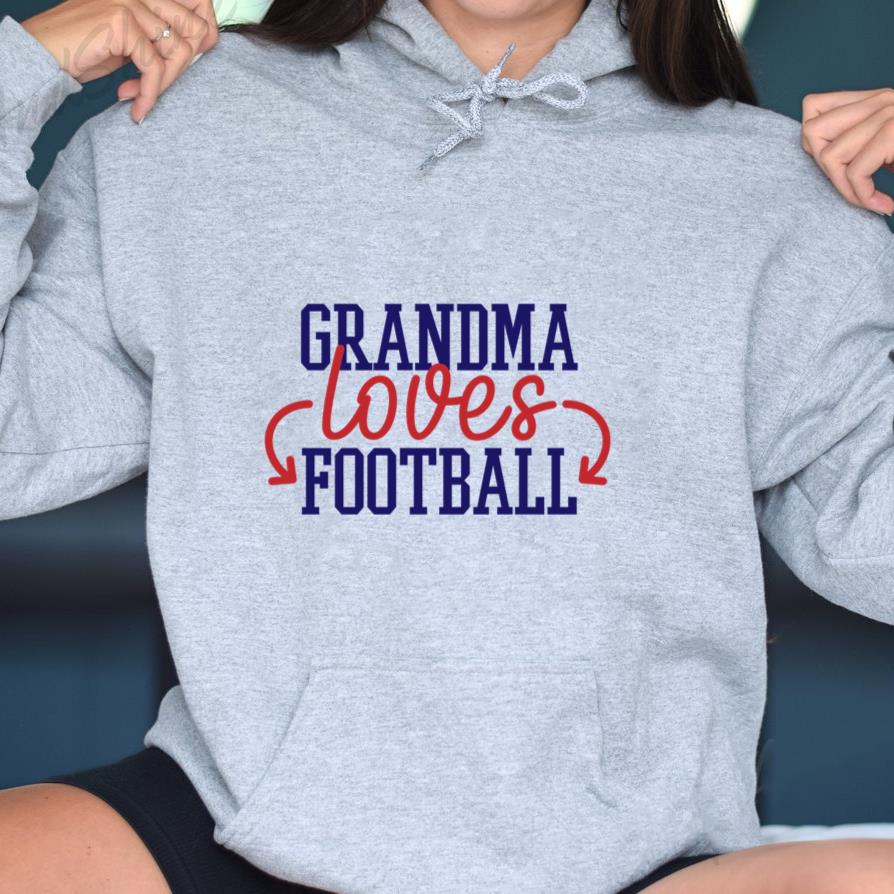 Grandma Loves Football Red Blue Design JK Hoodie