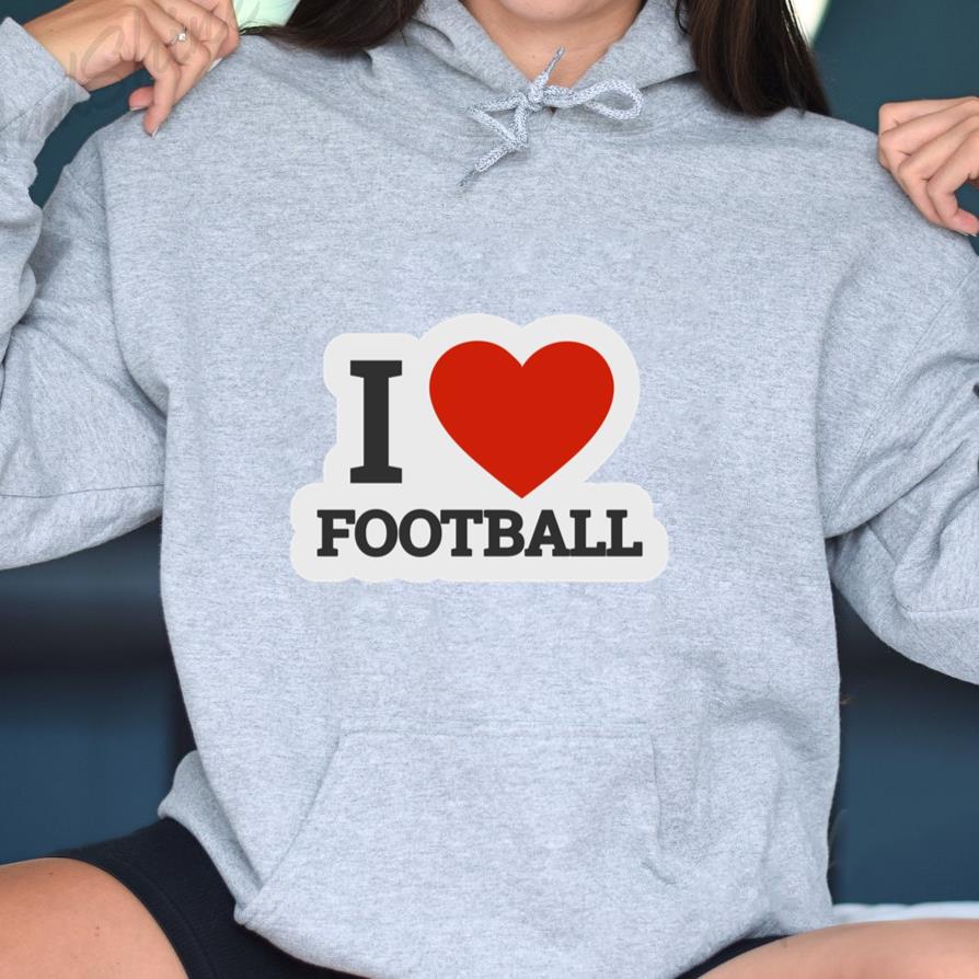I Love Football Sticker Hoodie