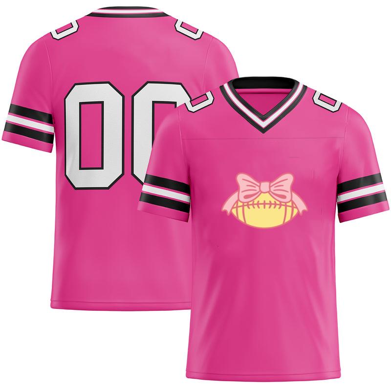 Pink Bow Football Design Football Jersey