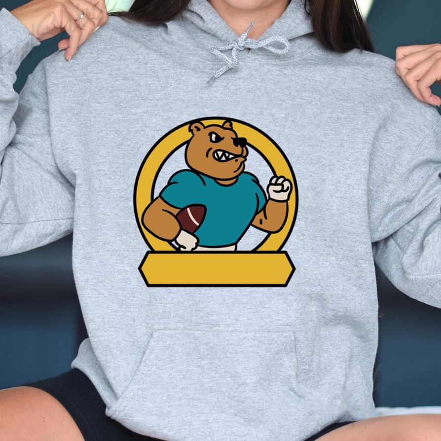 Teddy Bear Holding A Football In A Circle Hoodie